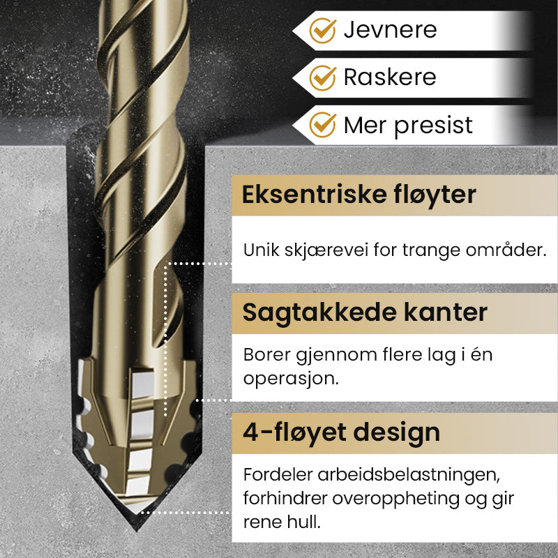 🔥2025 Hot Sale🔥Hög kvalitet 4-Flute Serrated Eccentric Drill Bit Set