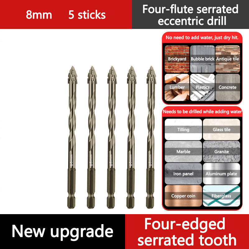 🔥2025 Hot Sale🔥Hög kvalitet 4-Flute Serrated Eccentric Drill Bit Set