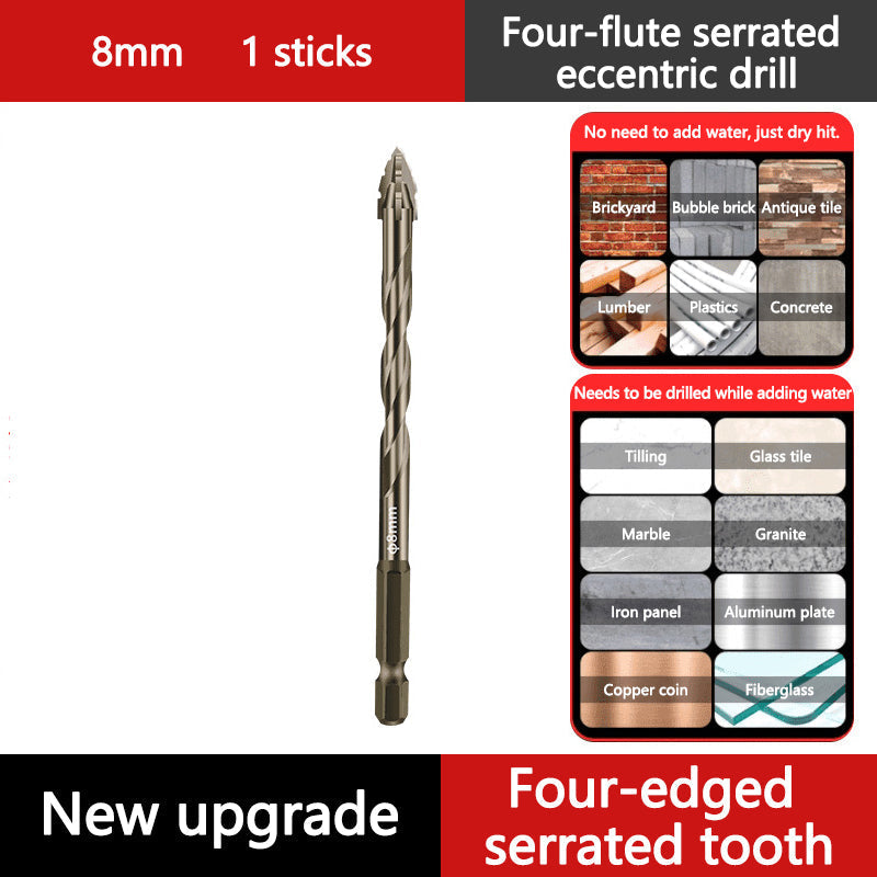🔥2025 Hot Sale🔥Hög kvalitet 4-Flute Serrated Eccentric Drill Bit Set