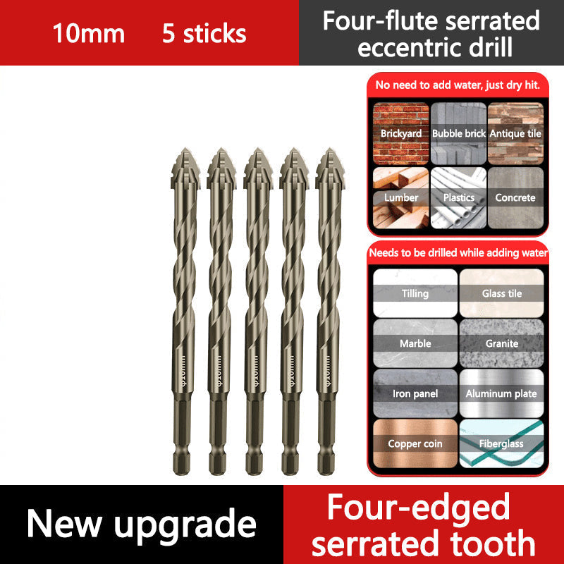 🔥2025 Hot Sale🔥Hög kvalitet 4-Flute Serrated Eccentric Drill Bit Set
