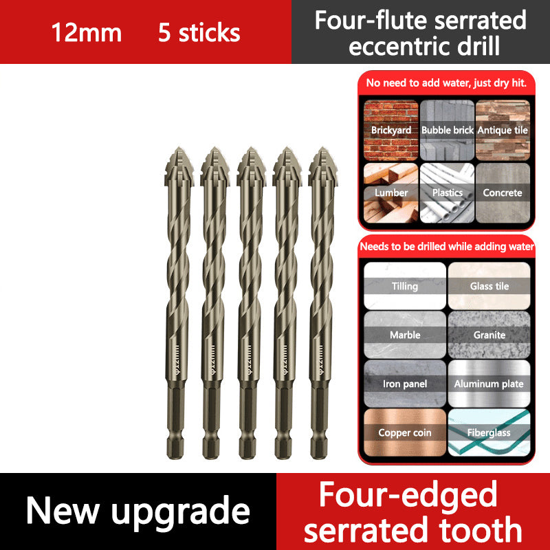 🔥2025 Hot Sale🔥Hög kvalitet 4-Flute Serrated Eccentric Drill Bit Set