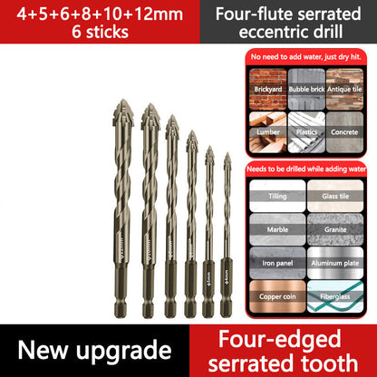 🔥2025 Hot Sale🔥Hög kvalitet 4-Flute Serrated Eccentric Drill Bit Set
