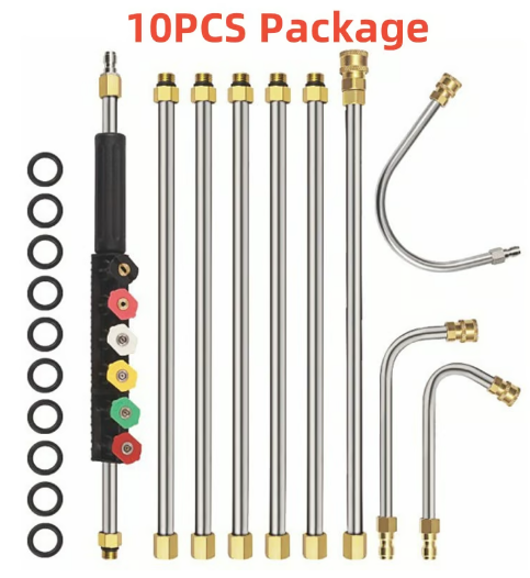 🏡 【PROFFS-TVÄTT】4000 PSI Teleskopisk Högtrycksstav ✨ 3-i-1 Rengöring för Hela Huset – Utan Stege!
