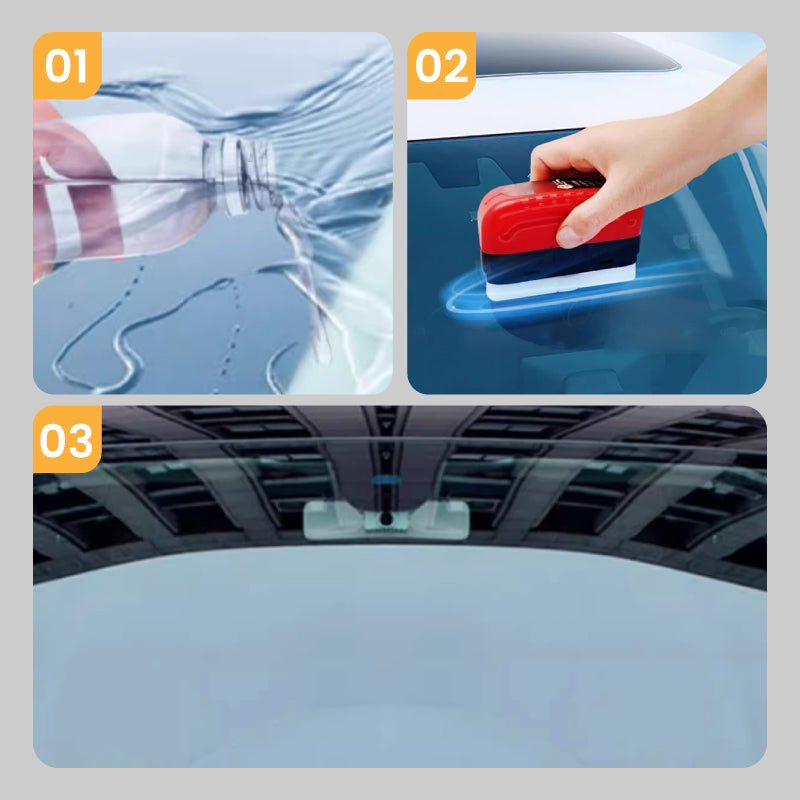 Effektiv rengöring av oljefilm på bilglas