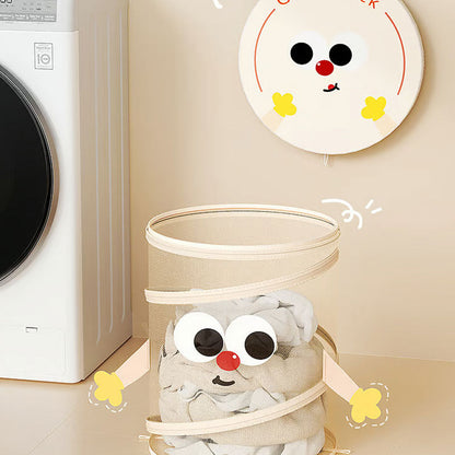 Söt stor hopfällbar tvättkorg i mesh