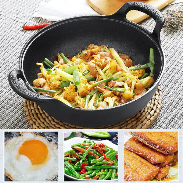 🔥Detta är sista dagen av kampanjen🔥Obelagd tjock järnpanna