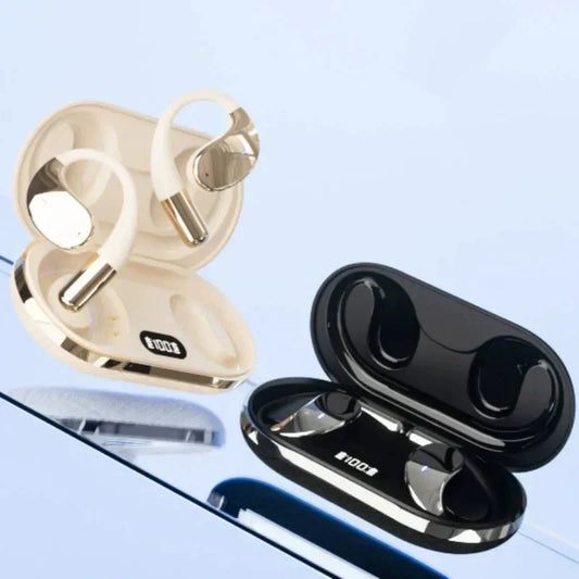 🎧✨ Trådlösa Öppna Öronshörlurar med LED-display